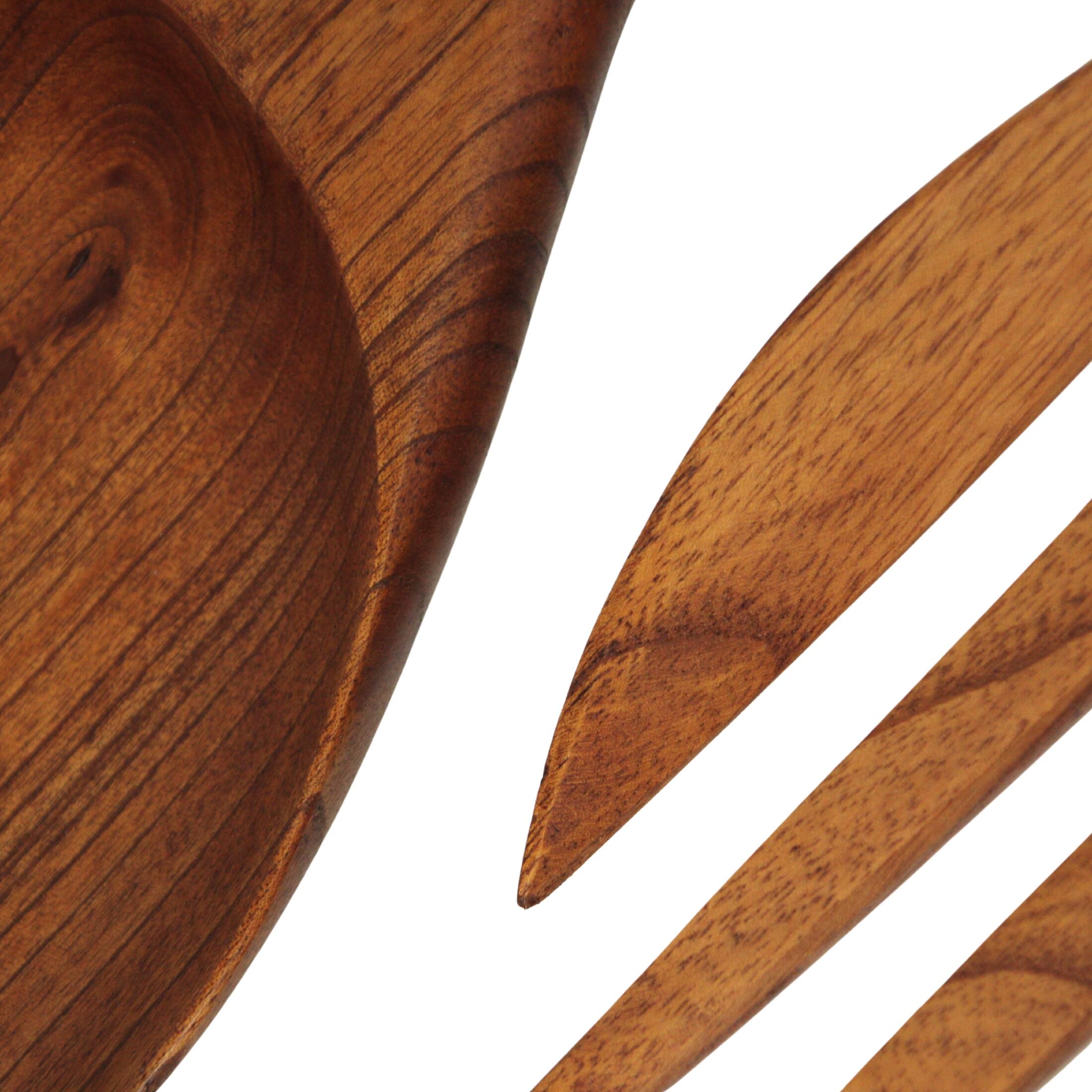 Alt View 2. Zeckos - Oversized Wooden Fork & Spoon Wall Decor - Rustic Minimalist Art, 35.5" High - Natural.