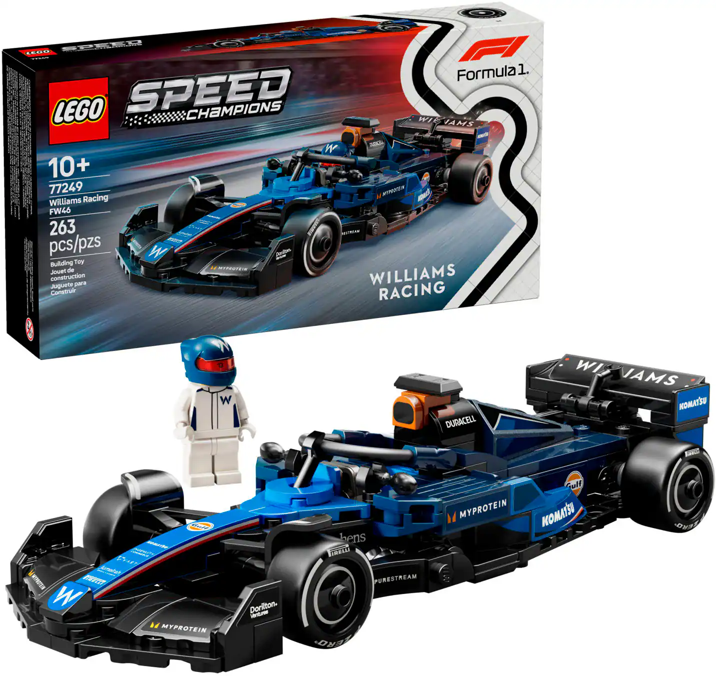 LEGO - Speed Champions Williams Racing FW46 F1 Race Car Toy Building Set 77249