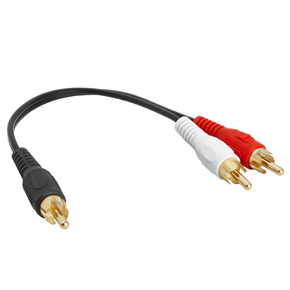 Front. Cmple.com - Cmple - Stereo Audio Y Adapter Cable, 3.5mm to RCA & RCA Splitter, Male to Female AUX Cable - 1 RCA M to 2 RCA M - Black.