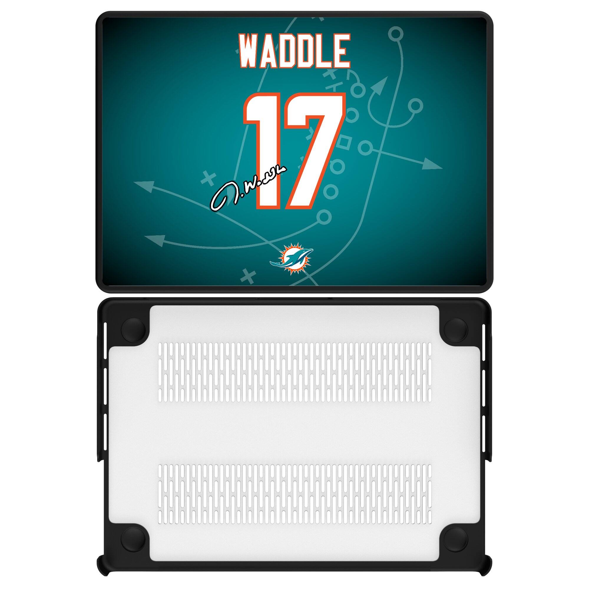 Front. Keyscaper - Jaylen Waddle Miami Dolphins MacBook Case - Pro 13 in - Multicolor.