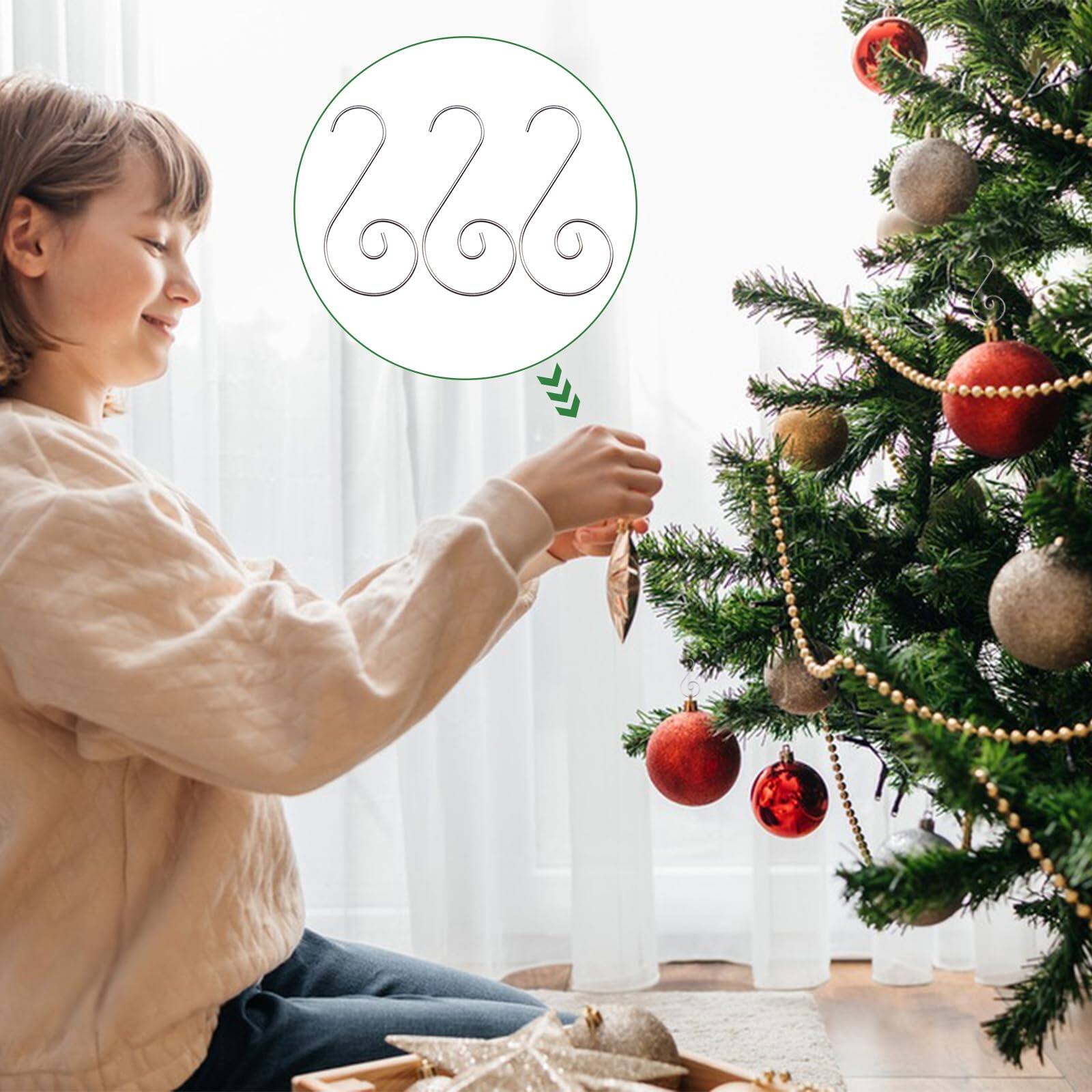 Alt View 3. Paradigms Interiors - Christmas Ornament Hooks Hangers Small Metal Decorative For Xmas Tree Decorations-silver - Silver.