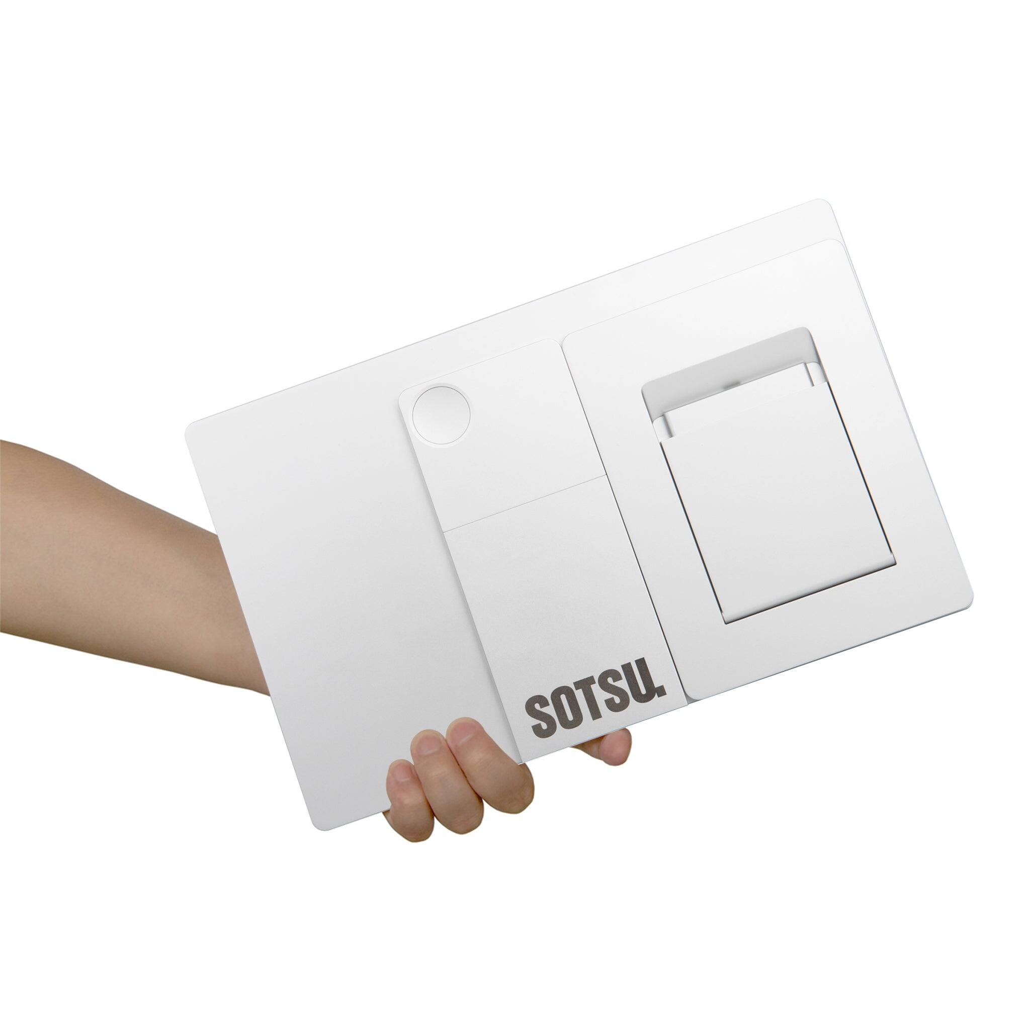 Angle. SOTSU - SOTSU Base Stand for 14" Portable Monitor - Silver - Silver.