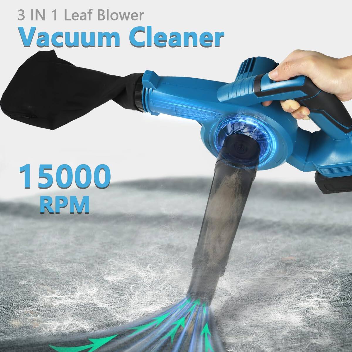 3 IN 1 Leaf Blower Vacuum Cleaner  
15000 RPM