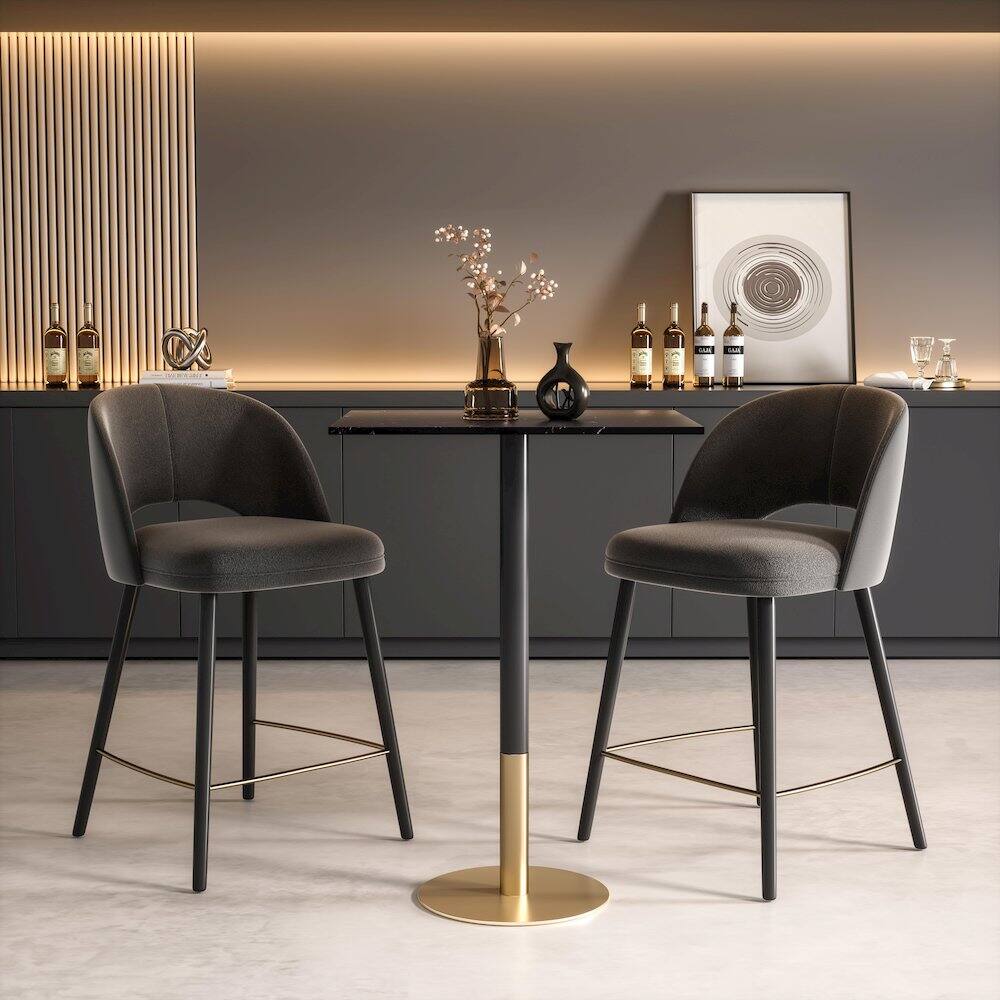 Alt View 3. Elegant Decor - Ronan 28 Inch Pub Table In Black - Black And Gold.