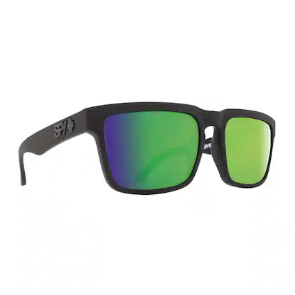 Front. Spy Optic - Spy Optic Helm Square Sunglasses (Matte Black/Happy Bronze Polar, Green Spectra) - Matte Black.