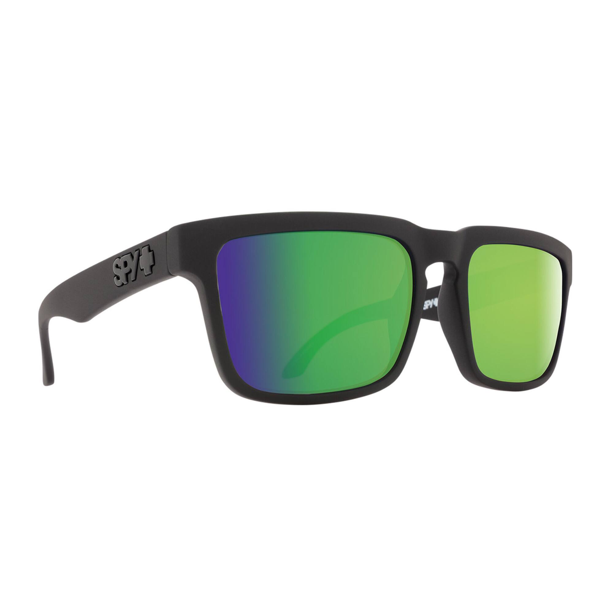 Front. Spy Optic - Spy Optic Helm Square Sunglasses (Matte Black/Happy Bronze Polar, Green Spectra) - Matte Black.