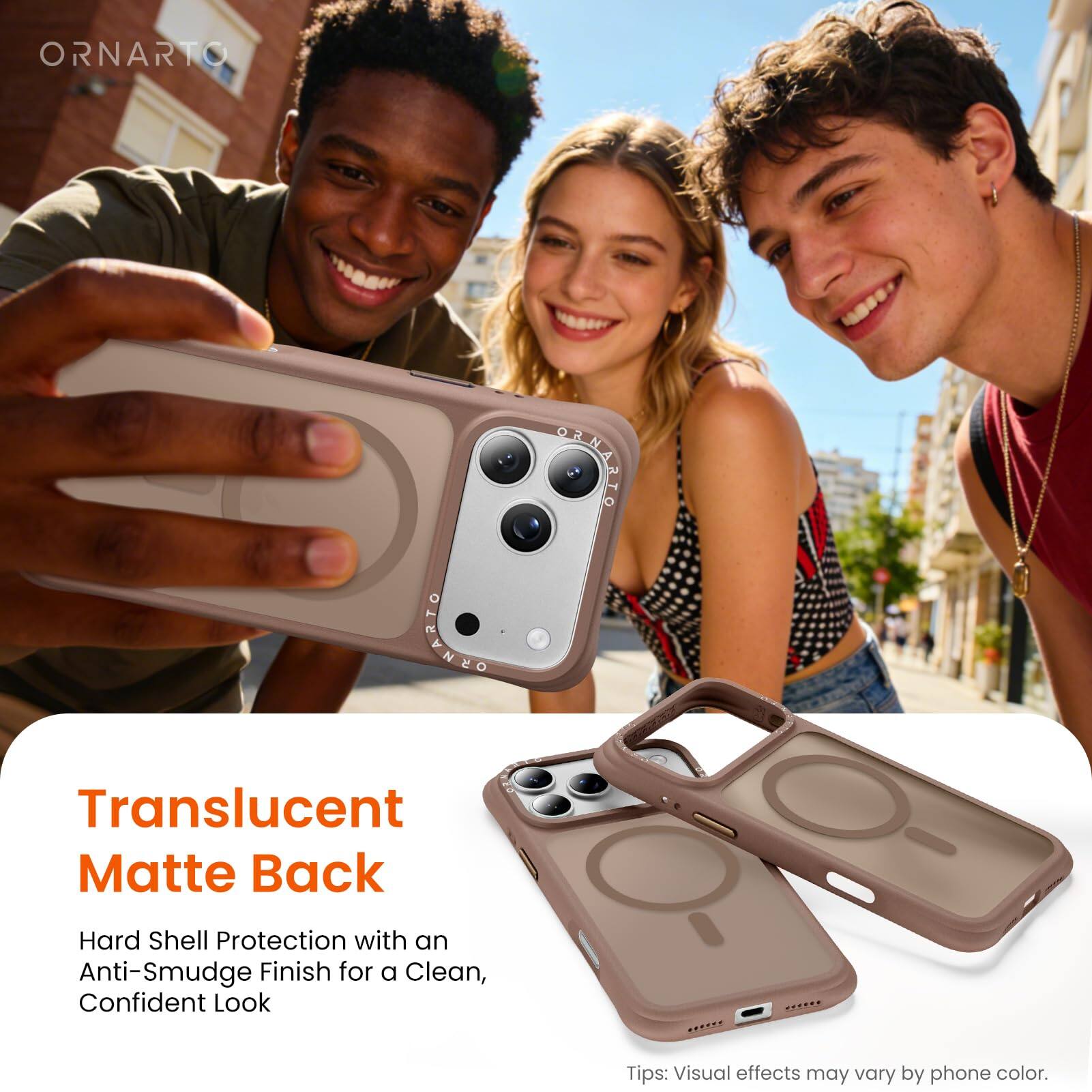 ORNARTO GRABID Translucent Matte Back Hard Shell Protection with an Anti-Smudge Finish for a Clean, Confident Look

Tips: Visual effects may vary by phone color.