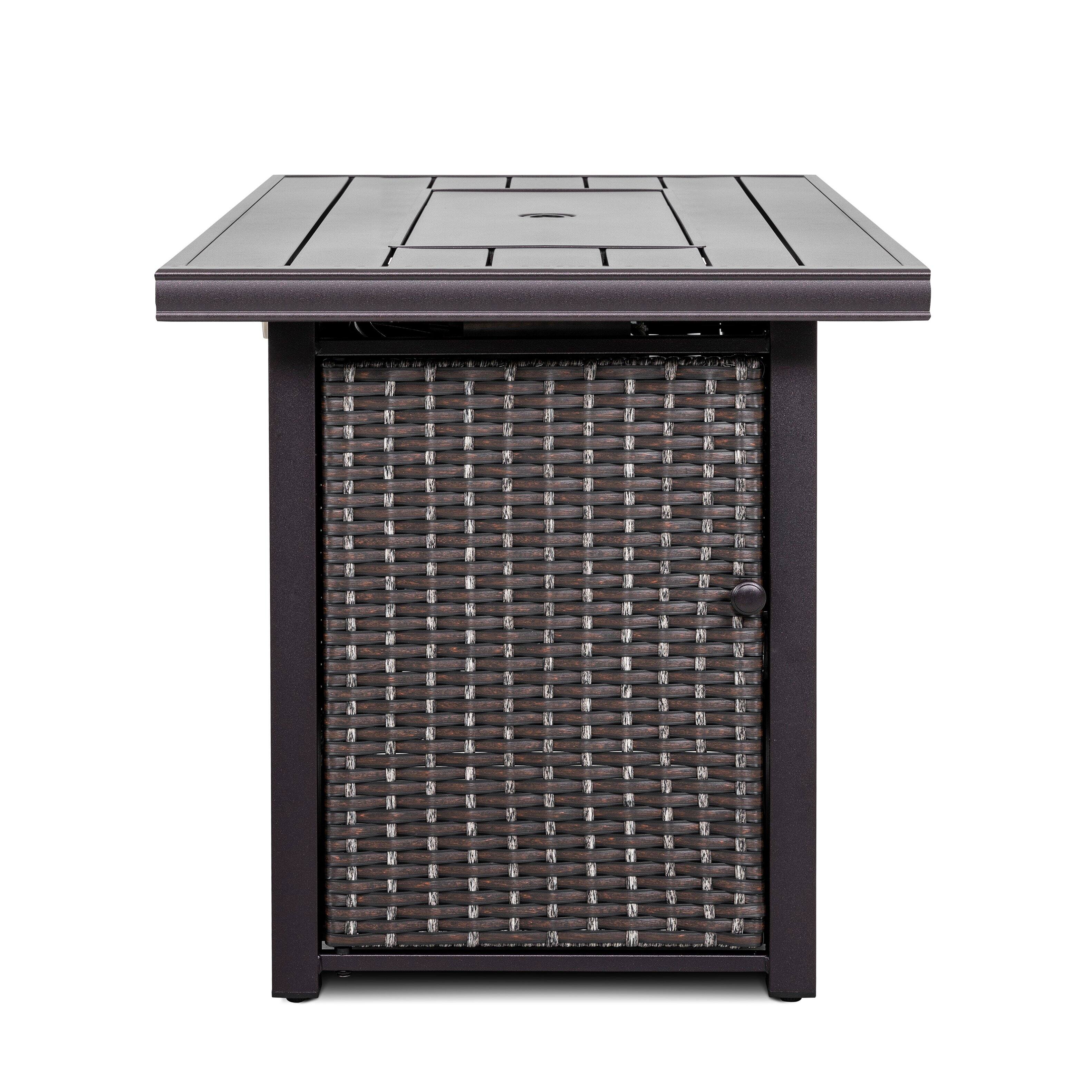 Left. Nuu Garden - Outdoor 43" Propane 50,000 BTU Fire Pit Table - Dark Brown.