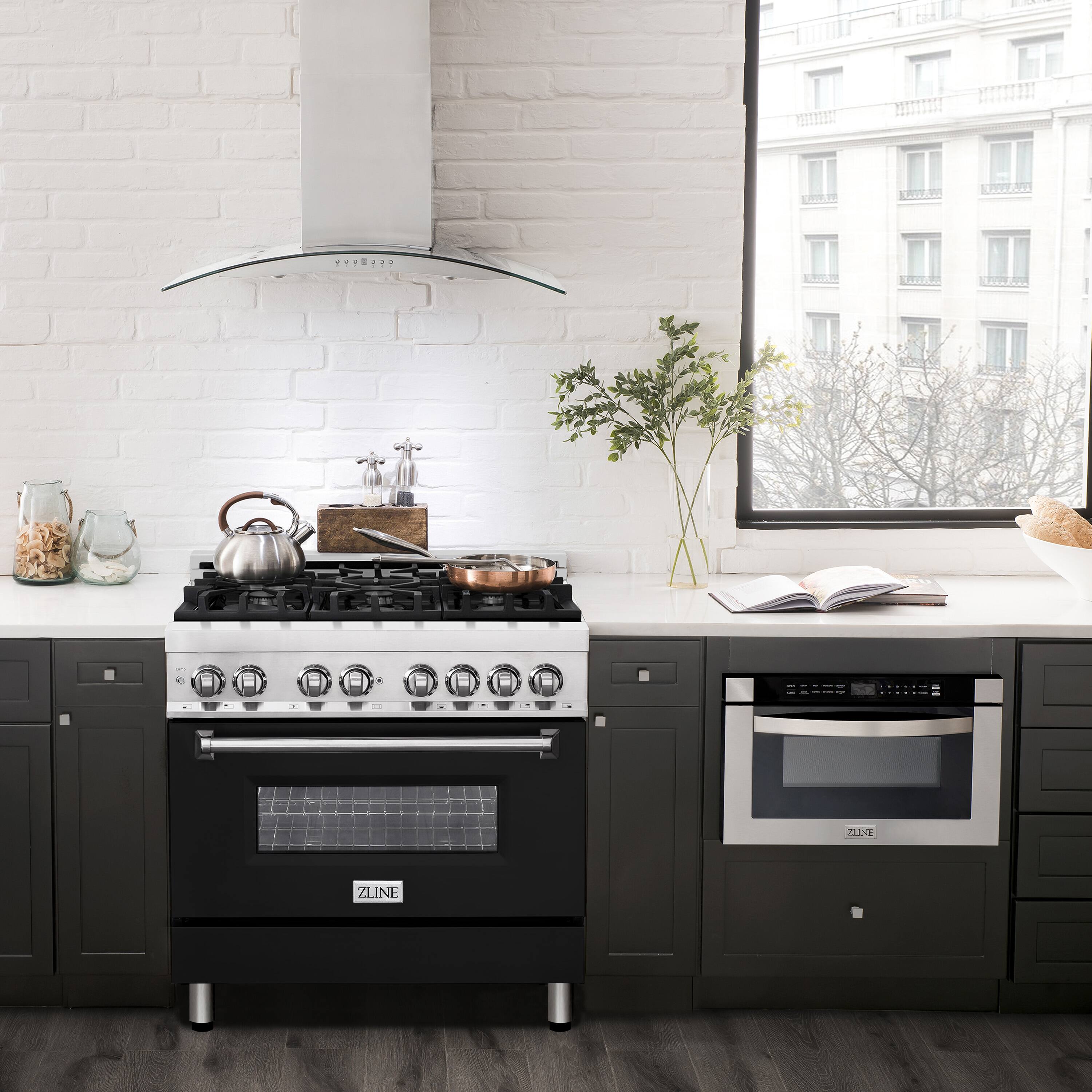Alt View 8. ZLINE - 36" Legacy Dual Fuel Range with 6 Burner Cooktop and Electric Oven (RA-BLM-36) - Satin Steel/White.