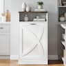 Ihomeadore - 37.8" H Farmhouse Tilt-Out Trash Cabinet,Hidden Trash Can Cabinet for Kitchen and Dining Room - White