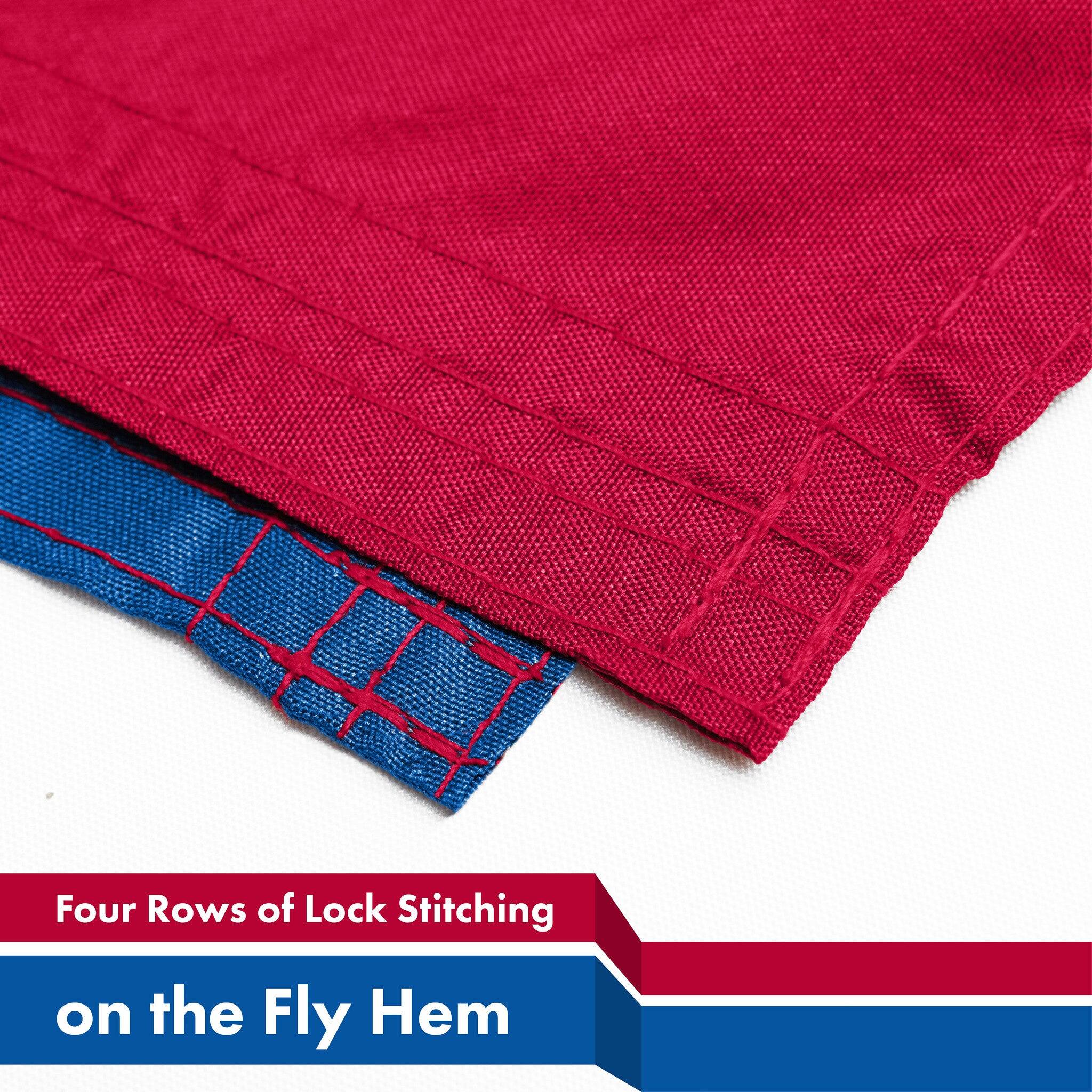 Four Rows of Lock Stitching on the Fly Hem