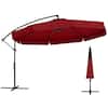 Front. Costway - Costway 10 FT Offset Hanging Umbrella Patio Cantilever Umbrella with Cover - Red.