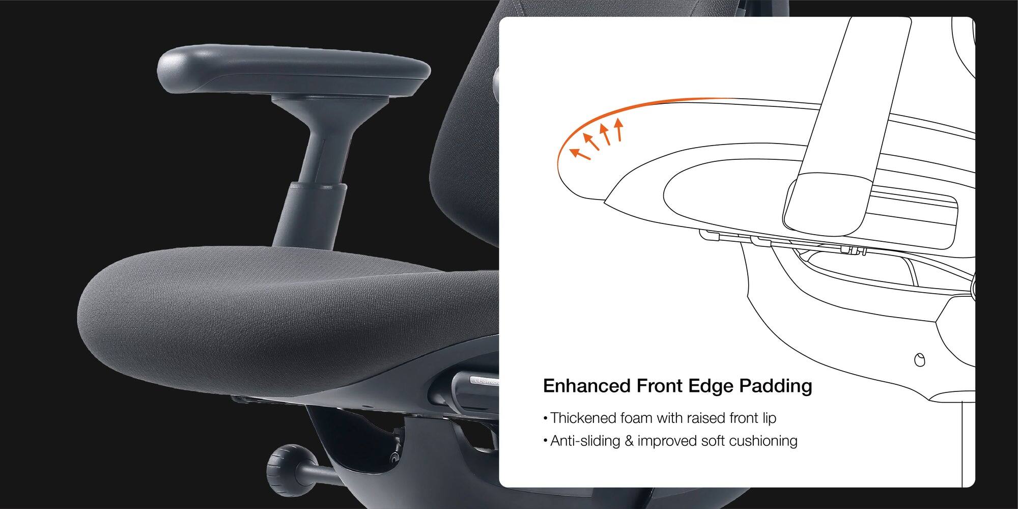 Enhanced Front Edge Padding  
- Thickened foam with raised front lip  
- Anti-sliding & improved soft cushioning