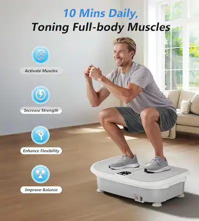 FED Fitness - Vibration Plate, 400LBS Capacity Vibration Plate for Lymphatic Drainage, Max Space for Full Body Workout - Gray FED Fitness - Vibration Plate, 400LBS Capacity Vibration Plate for Lymphatic Drainage, Max Space for Full Body Workout - Gray
