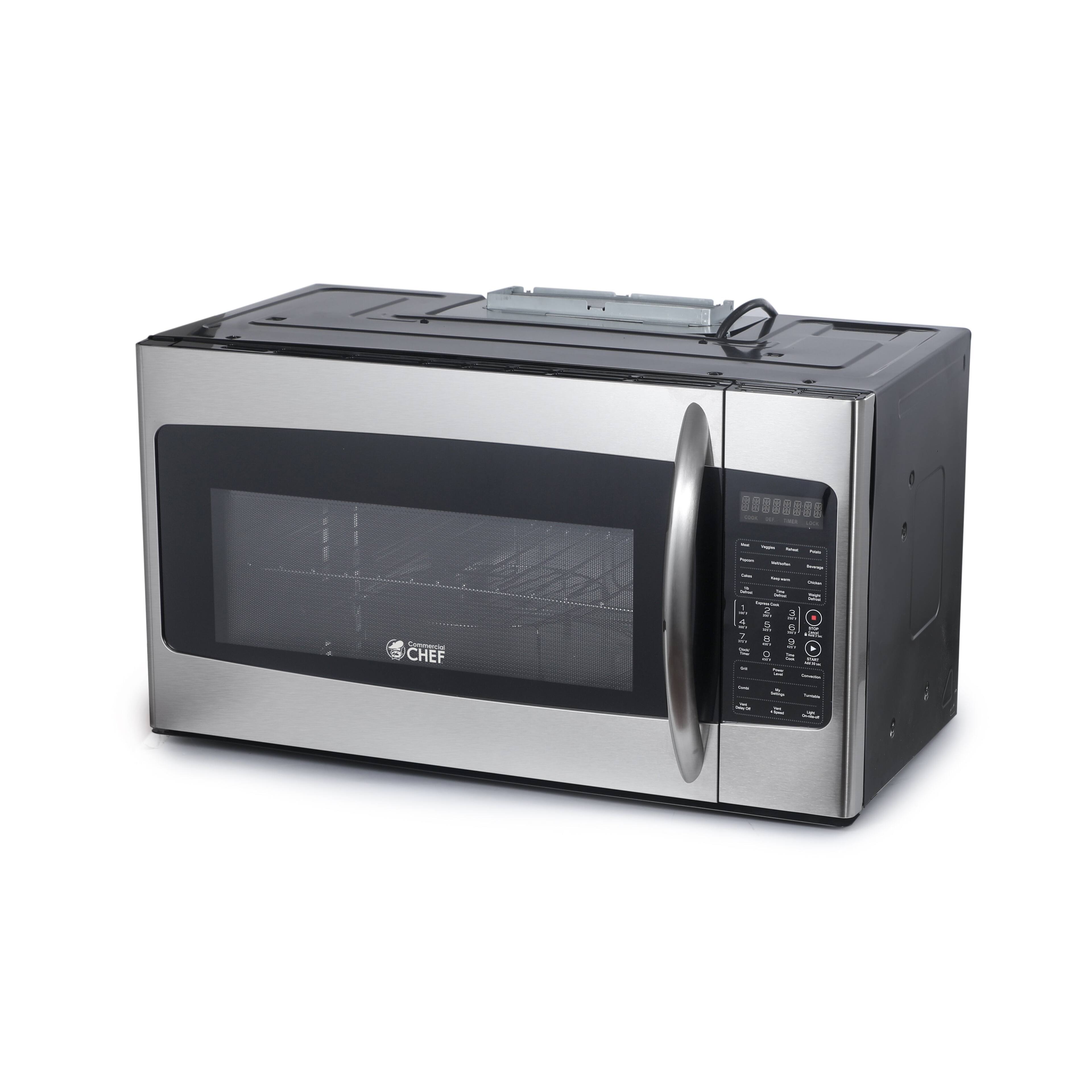 Alt View 6. Commercial Chef - Commercial Chef 1.7 Cu. Ft. Over-The-Range Convection Microwave Oven, 10 Power Levels, Air Fryer, 300 CFM Hood Fan - Black.