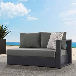Tahoe Outdoor Patio Powder-Coated Aluminum Modular Right-Facing Loveseat by Modway - Gray Charcoal