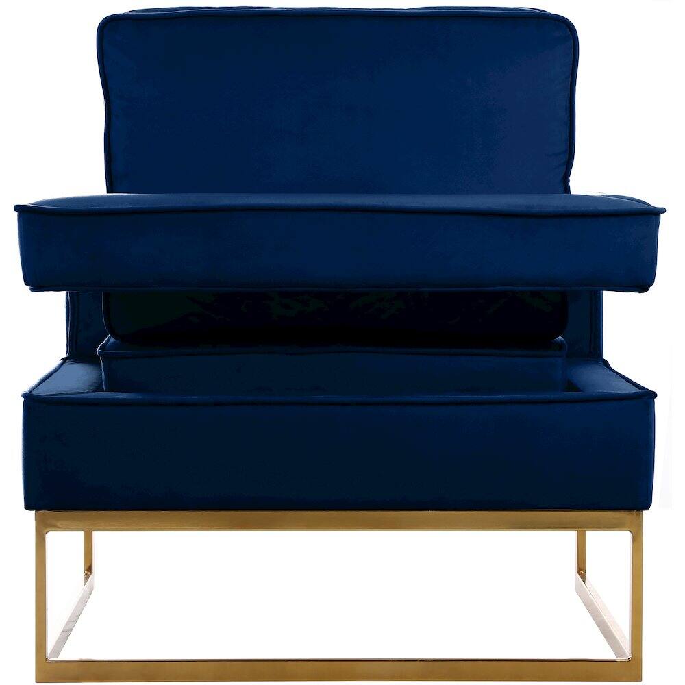 Alt View 3. Meridian Furniture - Noah Navy Velvet Accent Chair - Blue.