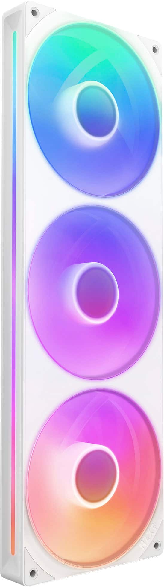 NZXT - F360 RGB Core - 360mm Single-Frame Case Fan Unit with 3 x 120mm RGB Fans and Fluid Dynamic Bearings - White - Front_Zoom