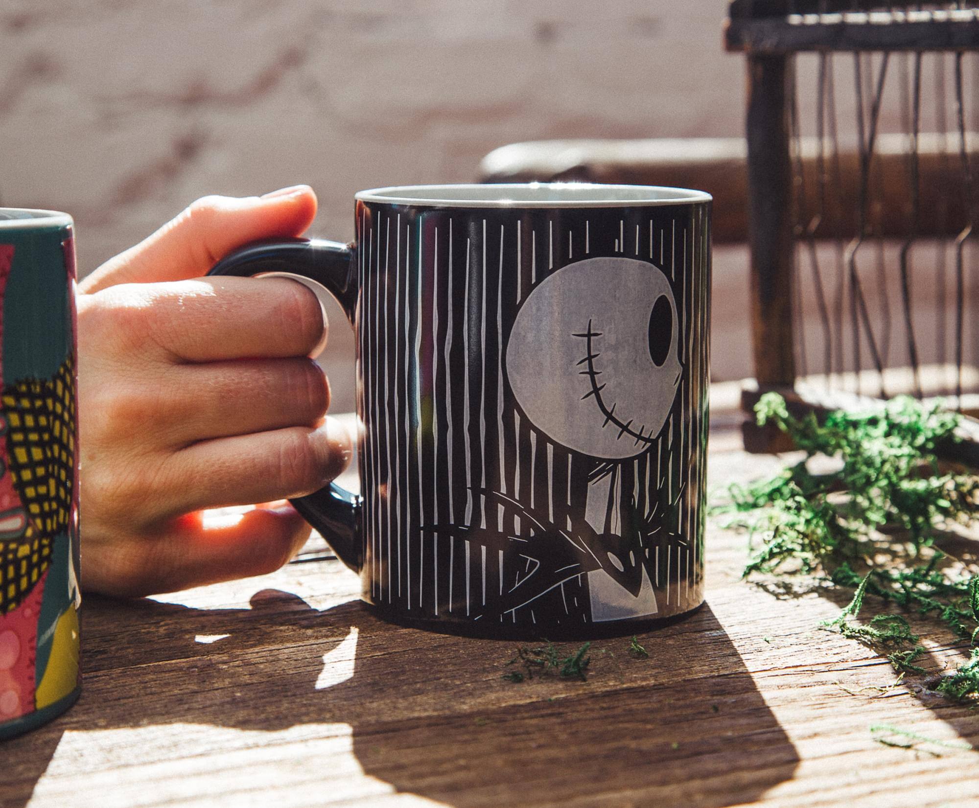 Alt View 4. Disney - Disney Nightmare Before Christmas Jack and Sally "Meant To Be" Ceramic Mug Set - Black.