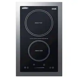 SUMMIT - 13" Wide 115V 2-Zone Induction Cooktop, Cord Included - Black