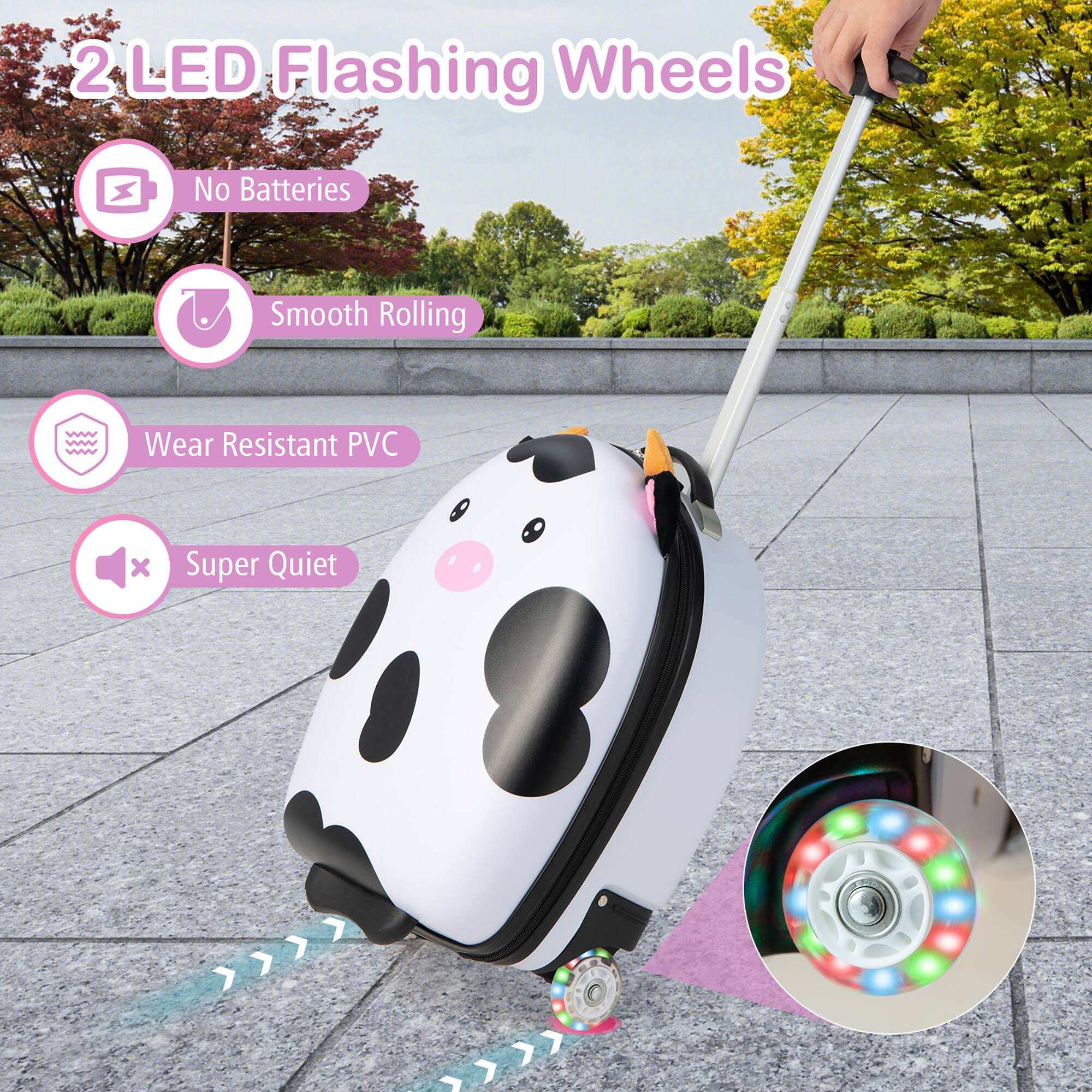 2 LED Flashing Wheels No Batteries Smooth Rolling Wear Resistant PVC x Super Quiet