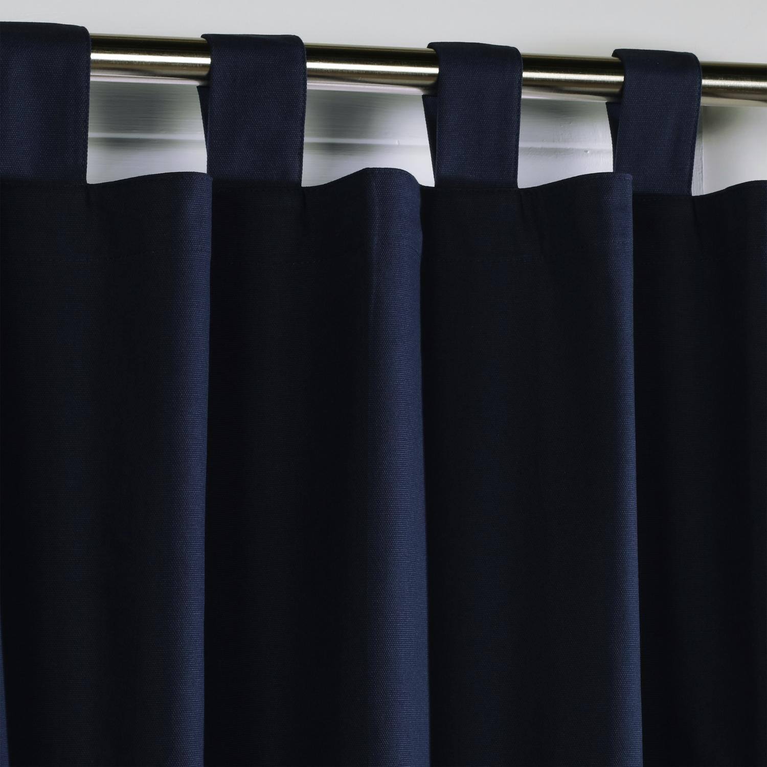 Left. Commonwealth Home Fashions - Thermalogic Weathermate Room Darkening Tab Top Flat Valance for Windows 40" x 15" Navy - Navy.