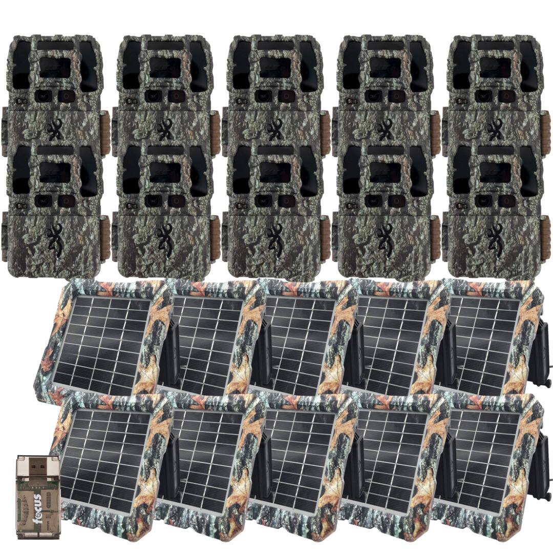 Front. Browning - Browning Trail Camera-Dark Ops Pro DCL NANO Bundle with Solar Power (10-Pack).