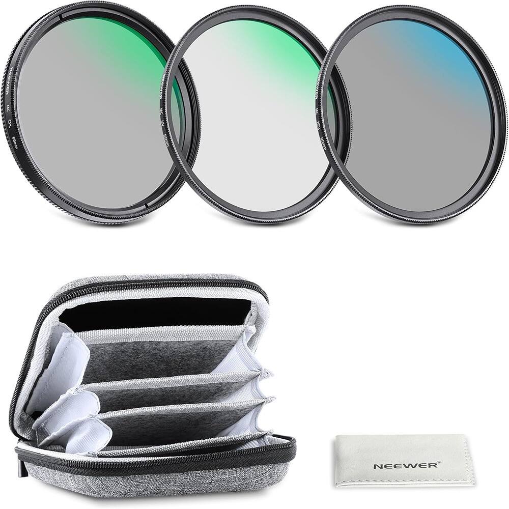 Schertz - 95mm Camera Lens Filter Kit with Case – UV, CPL, ND4 Filters, Multicoated Optical Glass, Aluminum Frame