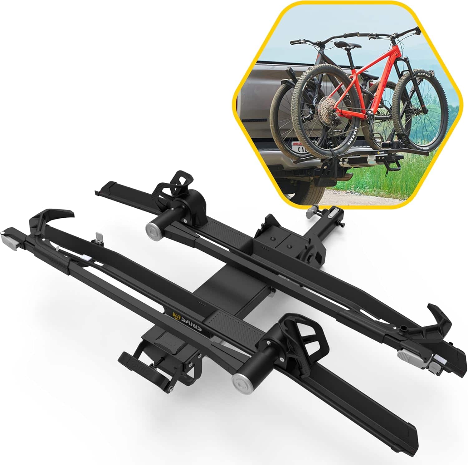 Saris - MHS Modular Hitch Bike Rack for Cars, SUVs & Trucks – Precision-Machined Aluminum Carrier, Heavy-Duty Build - Carbon Black price history on PriceWatchPro