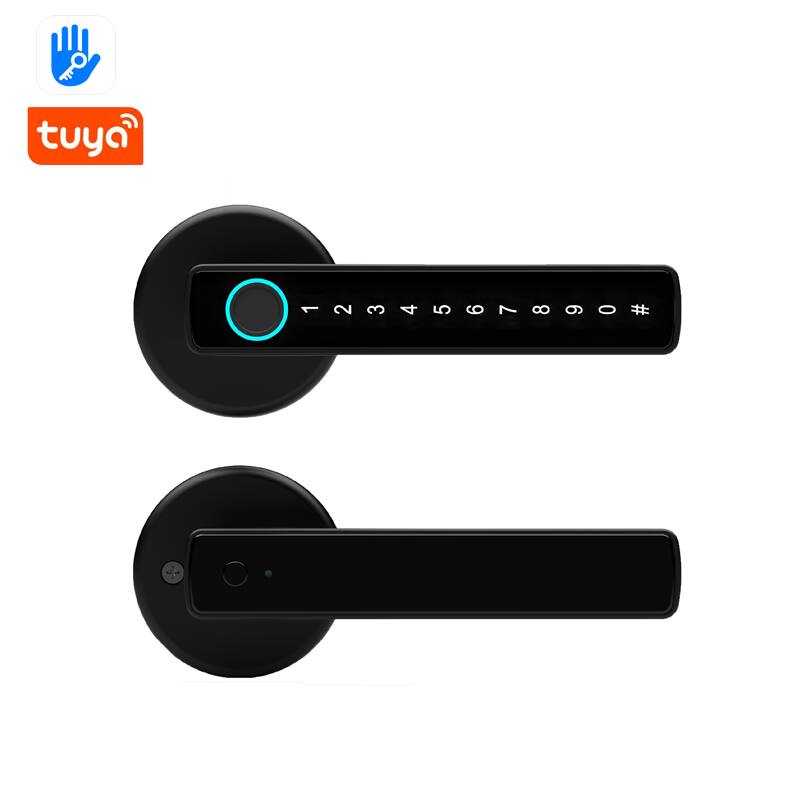 Alt View 1. Cluzine - Tuya Bluetooth Smart Door Lock, Fingerprint Password Keypad,Type-C Charge, Stainless Steel.