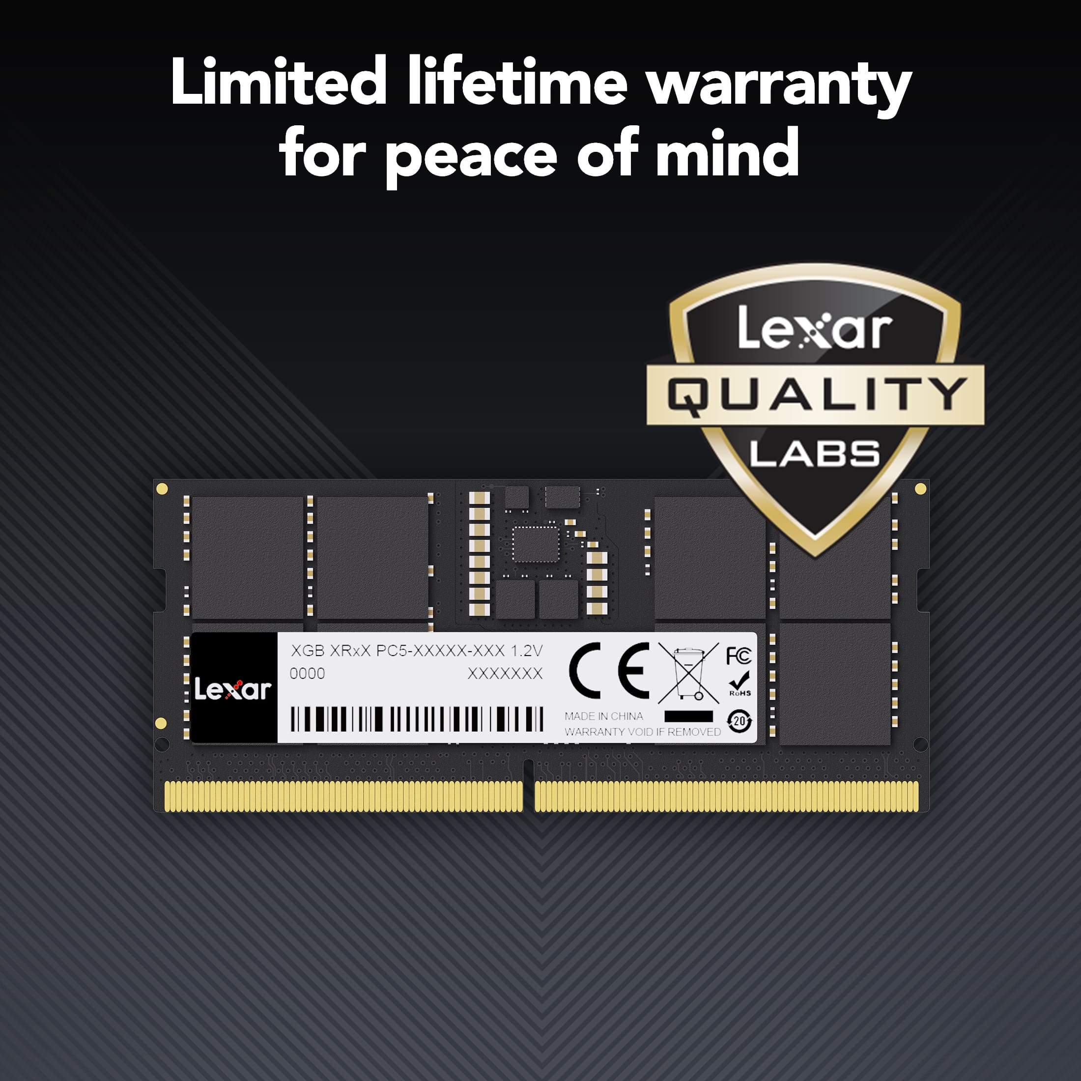 Lexar 16GB (1x16GB) DDR5 SODIMM RAM 5600MT/s (or 5200MT/s or