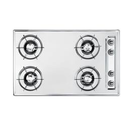 SUMMIT - 30" Wide 4-Burner Gas Cooktop - Silver