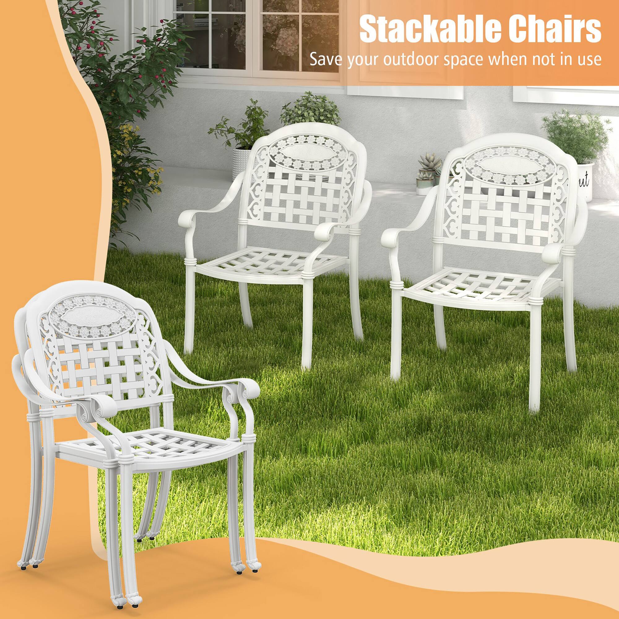 Stackable Chairs  
Save your outdoor space when not in use