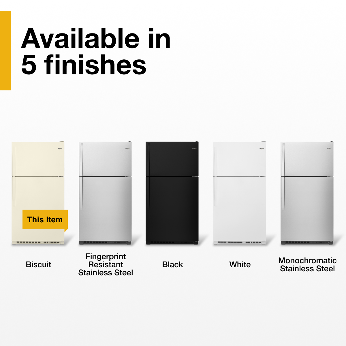 Available in 5 finishes
- Biscuit
- Fingerprint Resistant Stainless Steel
- Black
- White
- Monochromatic Stainless Steel
This Item