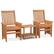 Alt View 9. Costway - 3 Pieces Patio Furniture Set with 1.5" Umbrella Hole Hardwood Table & Chairs Set - Natural.
