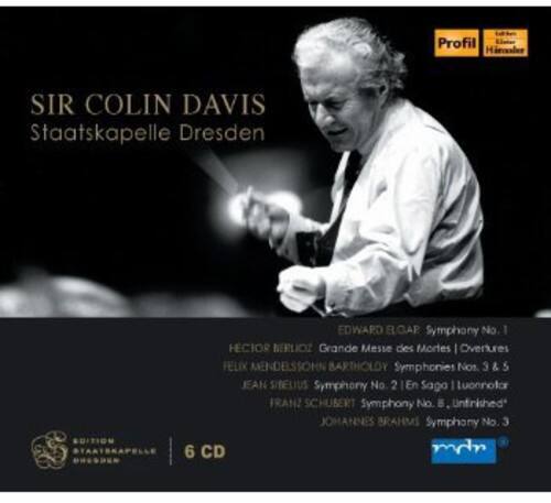 Profil Hmler  
SIR COLIN DAVIS  
Staatskapelle Dresden  
EDWARD ELGAR Symphony No. 1  
HECTOR BERLIOZ Grande Messe des Morts / Overtures  
FELIX MENDELSSOHN BARTHOLOMEY Symphonies Nos. 3 & 5  
JEAN SIBELIUS Symphony No. 2 / En Saga / Luonnotar  
FRANZ SCHUBERT Symphony No. 8 Unfinished  
JOHANNES BRAHMS Symphony No. 3  
EDITION STAATSKAPELLE  
6 CD  
mdn DRCODER