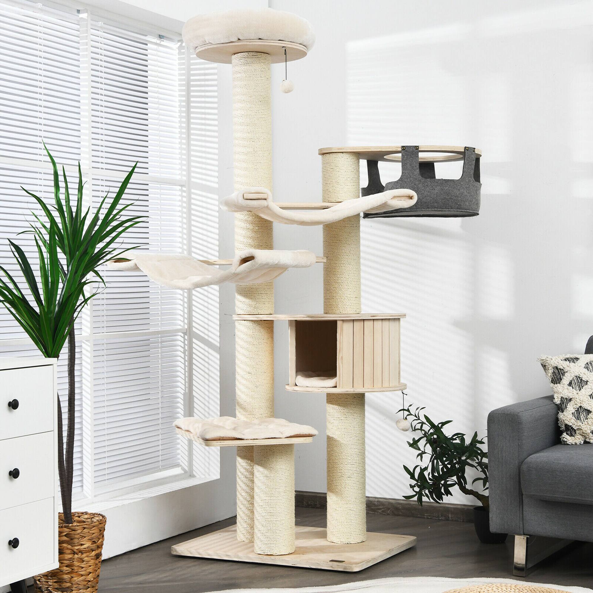 Alt View 2. Gymax - Gymax 77.5'' Cat Tree Condo Multi-Level Kitten Activity Tower w/ Sisal Posts.
