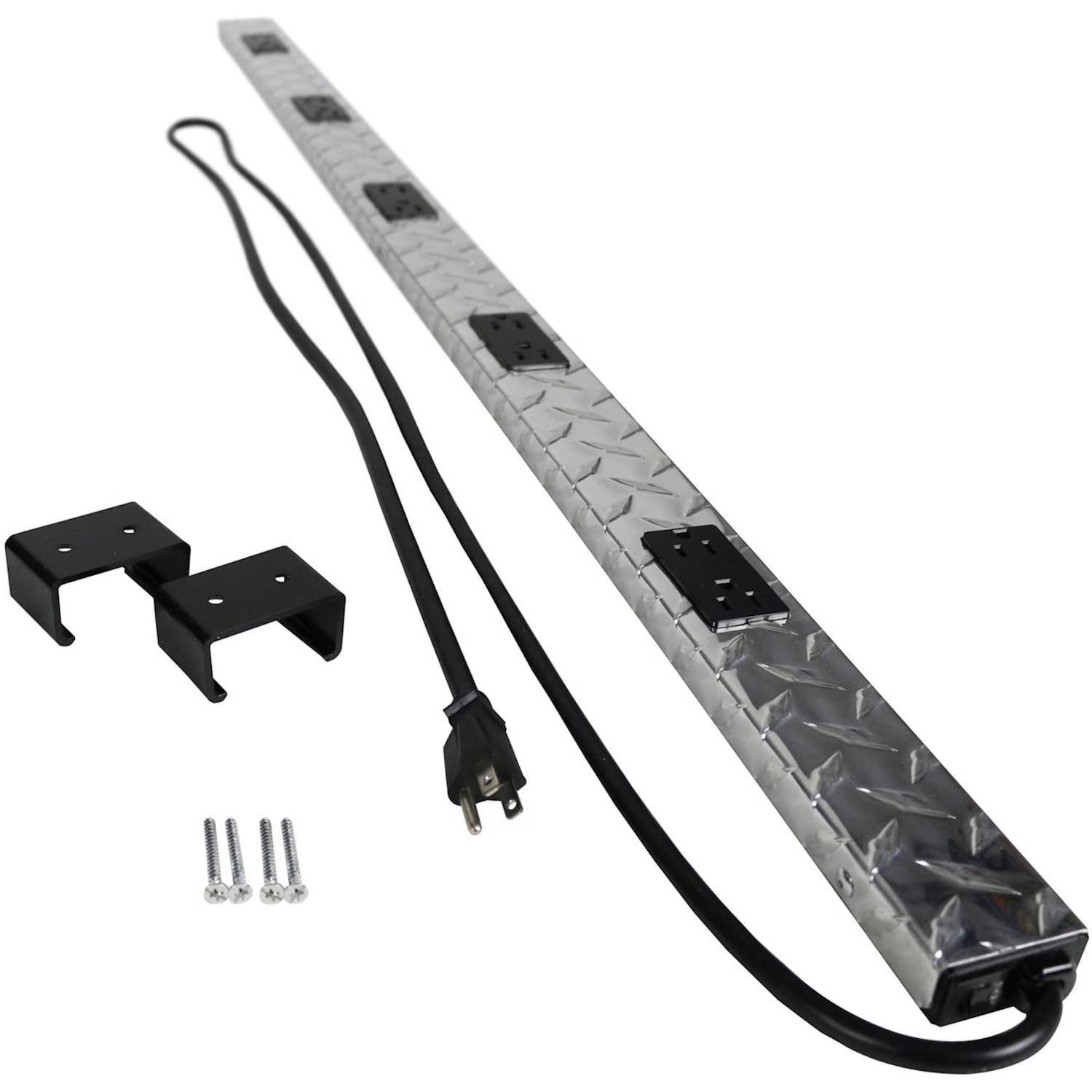 Front. Legrand - Legrand 6 ft. L 10 outlets Power Strip Silver - Silver.