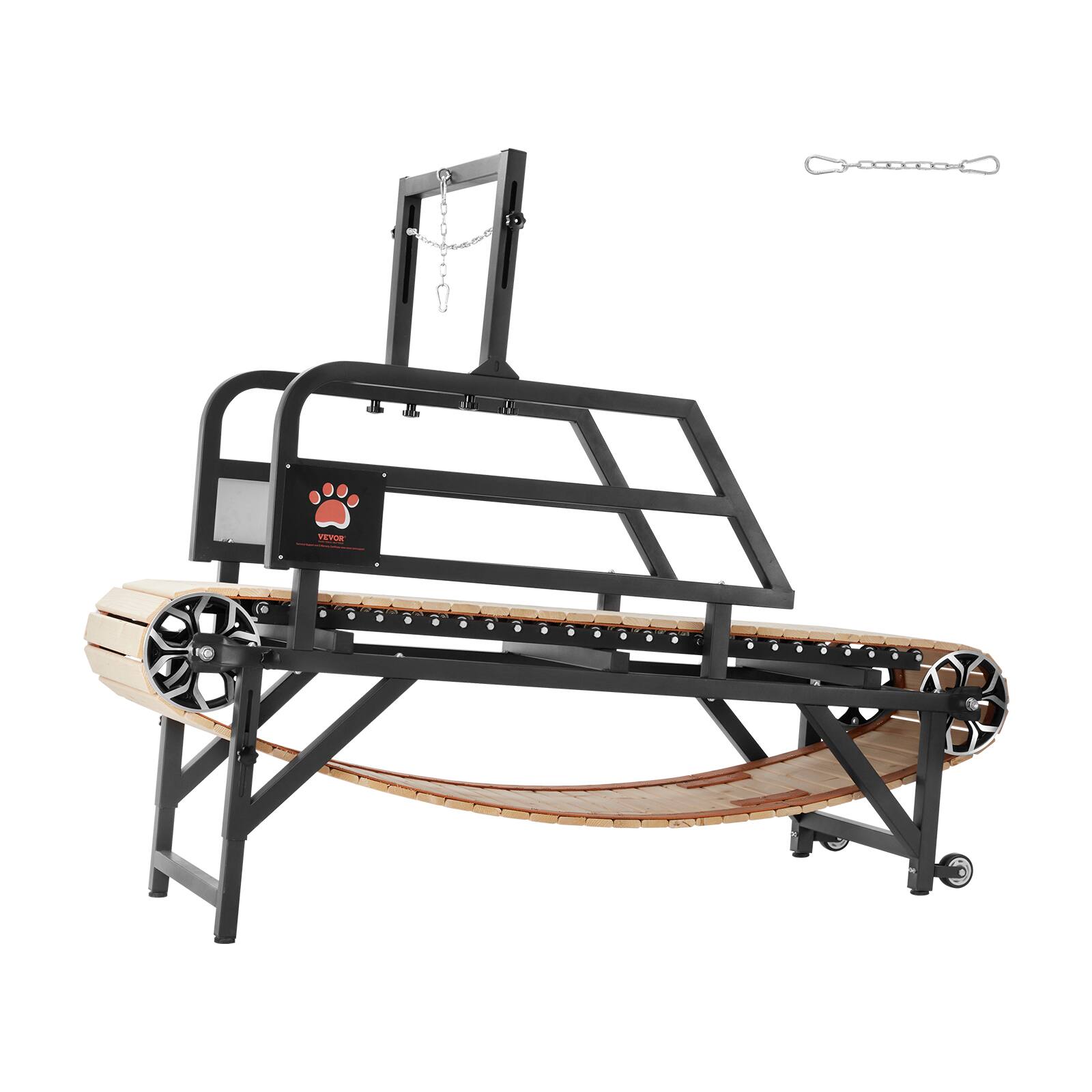 Alt View 5. VEVOR - Dog Treadmill for Large Dogs, 330 lbs Weight Capacity, 17.52" Runway, Dog Running Machine with Adjustable Ramps - Black.