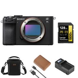 Bundle - Sony - Alpha a7C II Mirrorless Camera, Black, with NP-FZ100 Battery, 128GB Memory Card, Charger and Shoulder Bag