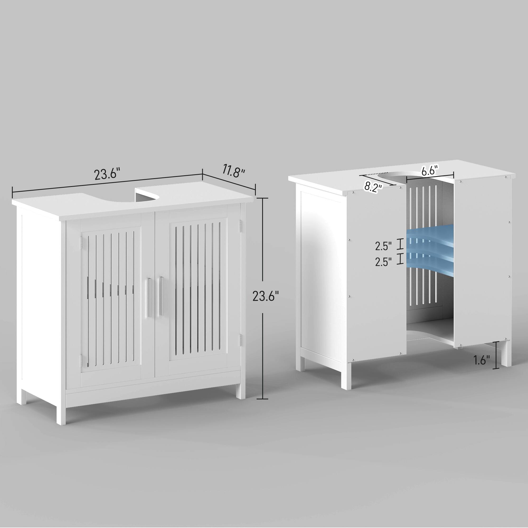 23.6" 11.8" 8.2" 6.6" 2.5" I 2.5" I 23.6" 1.6"