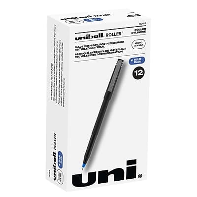 uni-ball - Rollerball Pens, Micro Point, Blue Ink, 12/Pack (60153) price history on PriceWatchPro