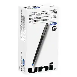 uni-ball - Rollerball Pens, Micro Point, 12/Pack - Blue Ink