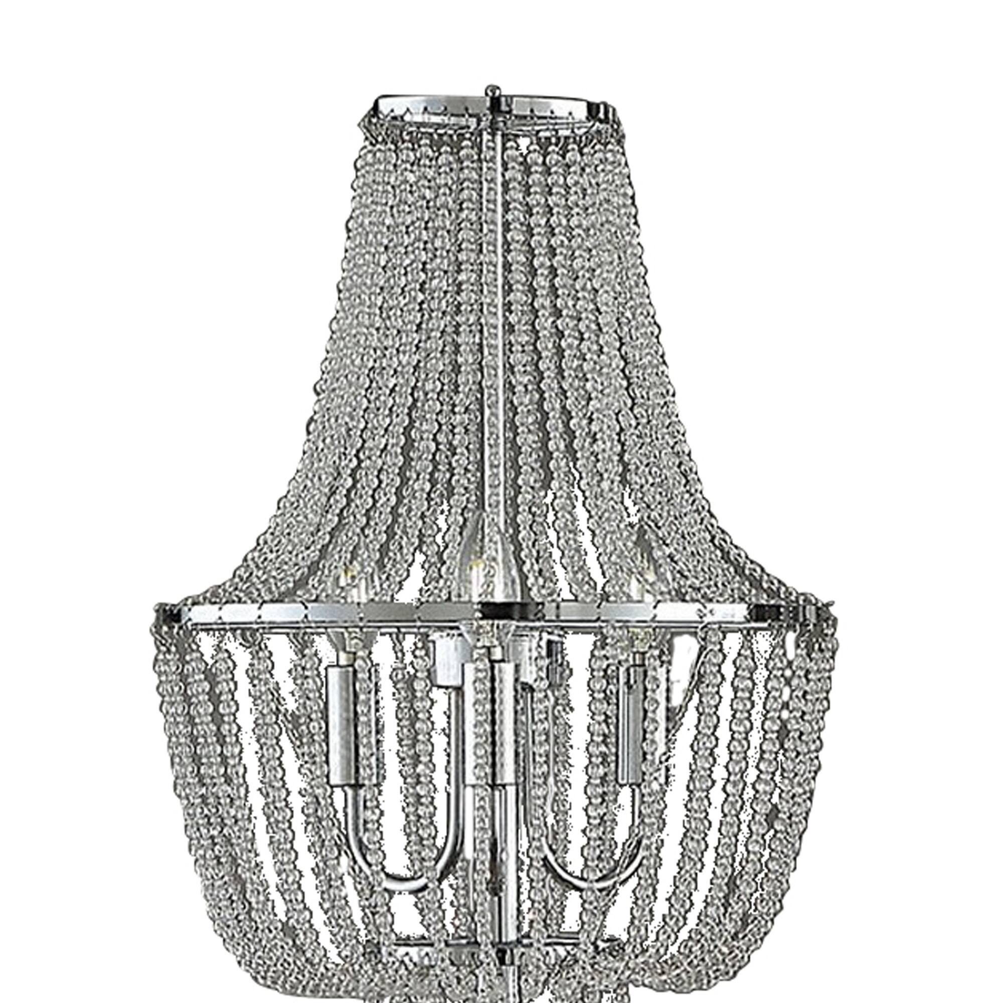 Angle. Manhattan Lane - Cara 62 Inch Floor Lamp, Hanging Drop Design, Crystal and Metal, Chrome.