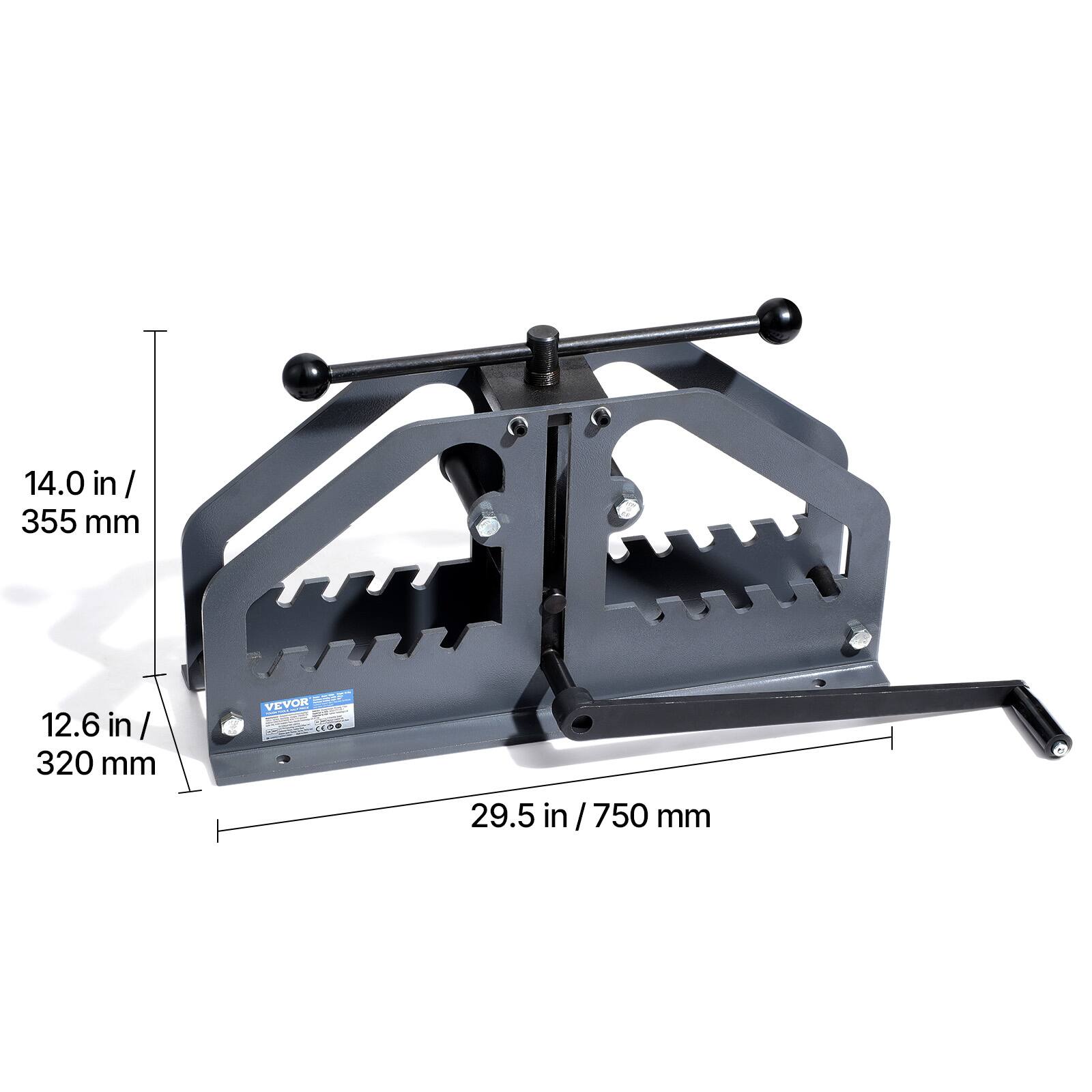 14.0 in / 355 mm  
12.6 in / 320 mm  
29.5 in / 750 mm  
VEVOR