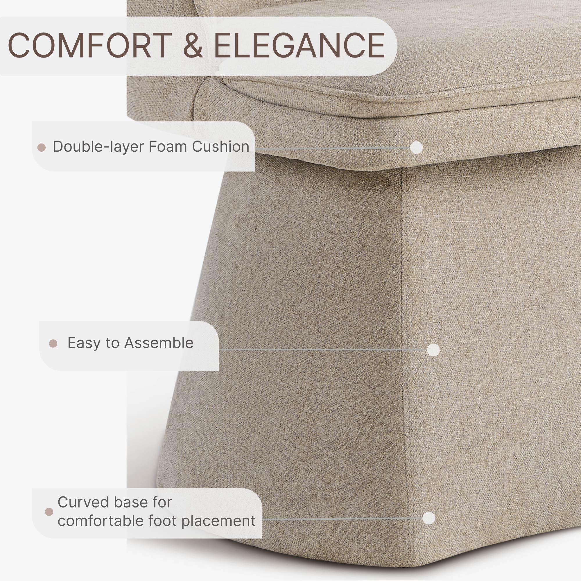 COMFORT & ELEGANCE

- Double-layer Foam Cushion
- Easy to Assemble
- Curved base for comfortable foot placement