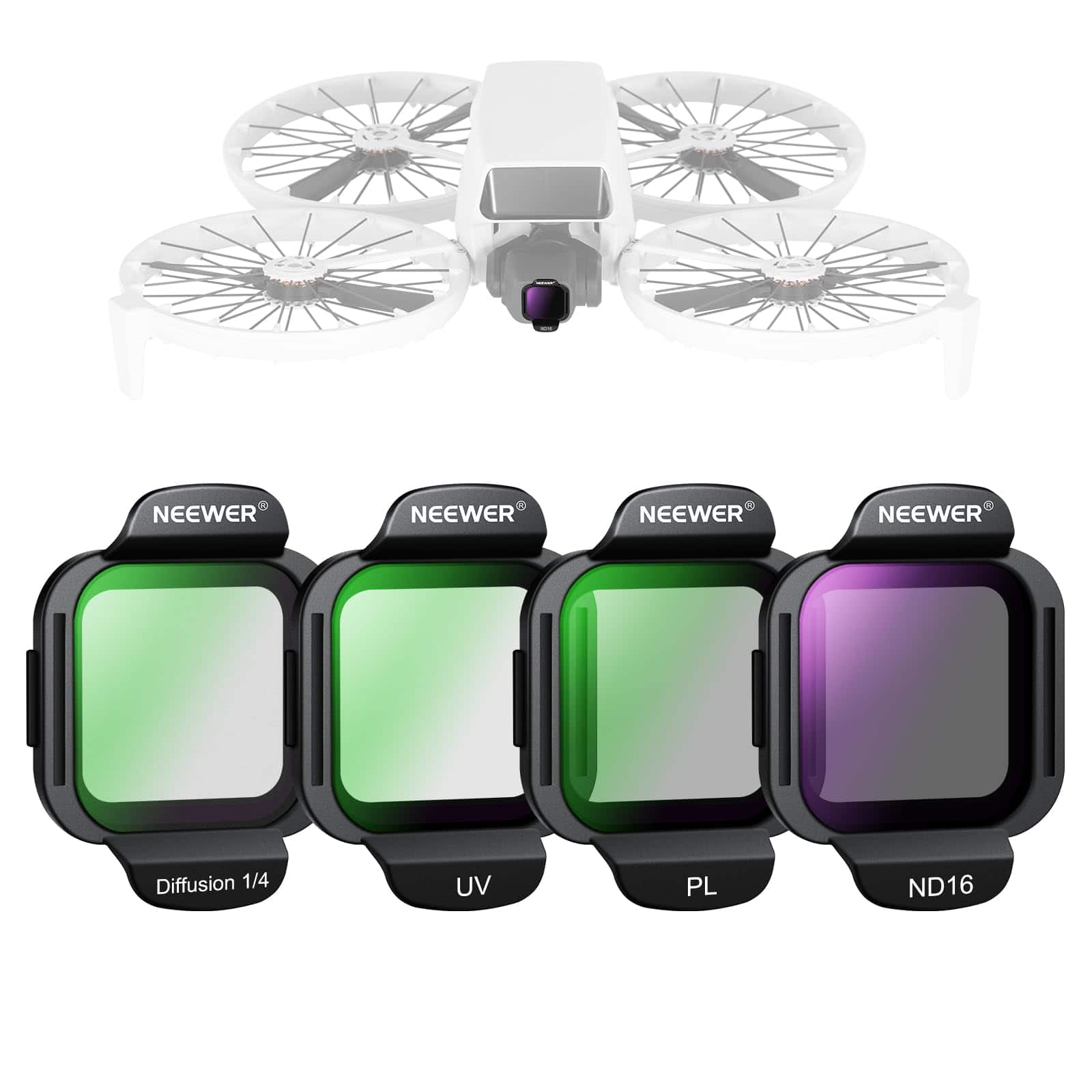 Neewer - DJI Flip ND16/PL/UV/ Mist 4-Pack