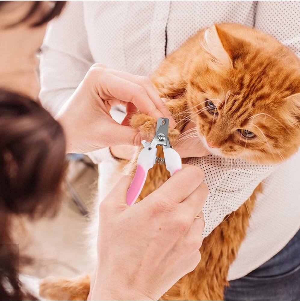 Back. THIRSTY TURTLE - Cat Bathing & Grooming Kit – 10-Piece Set with Adjustable Shower Net Bag, Grooming Brush, Nail Clipper, Nail File, Hair.