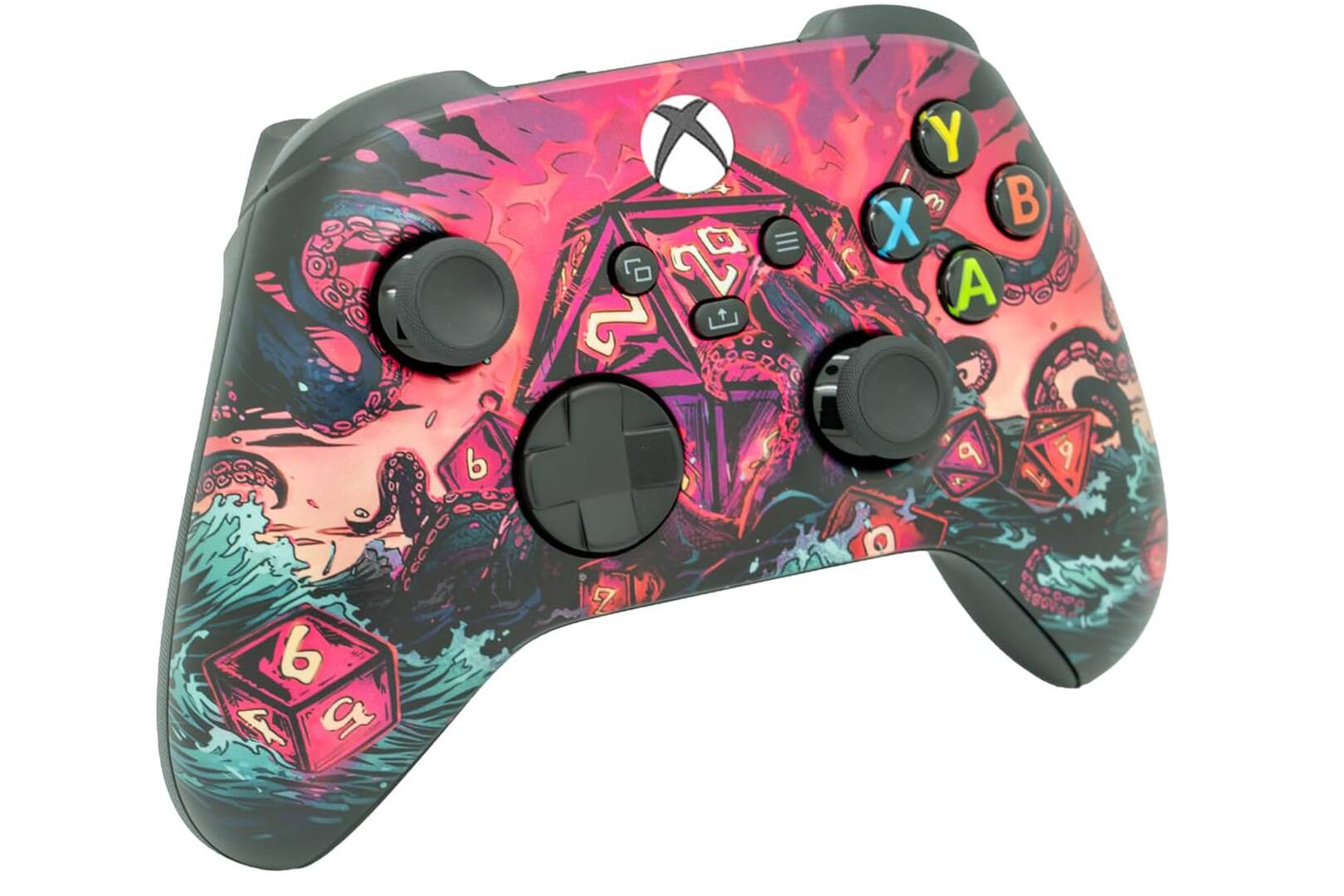 Angle. ProControllers - Custom Wireless Controller for Xbox Series X|S, Xbox One, & PC - Colorful Squid.