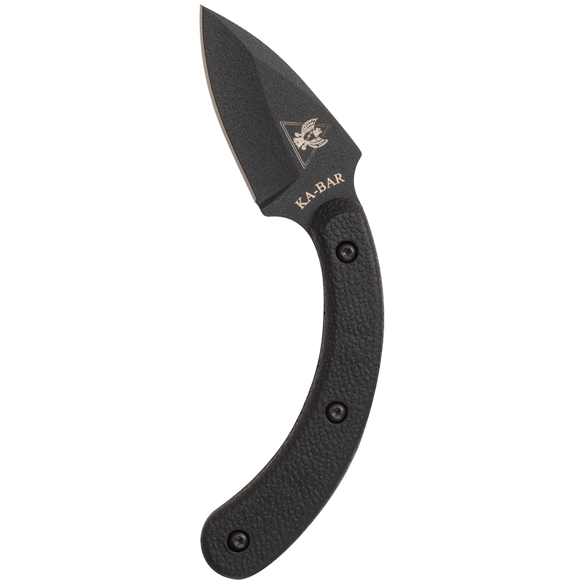 Front. KA-BAR - KA-BAR 1.875" Fixed Blade Knife w/ Sheath and Clip - Black.